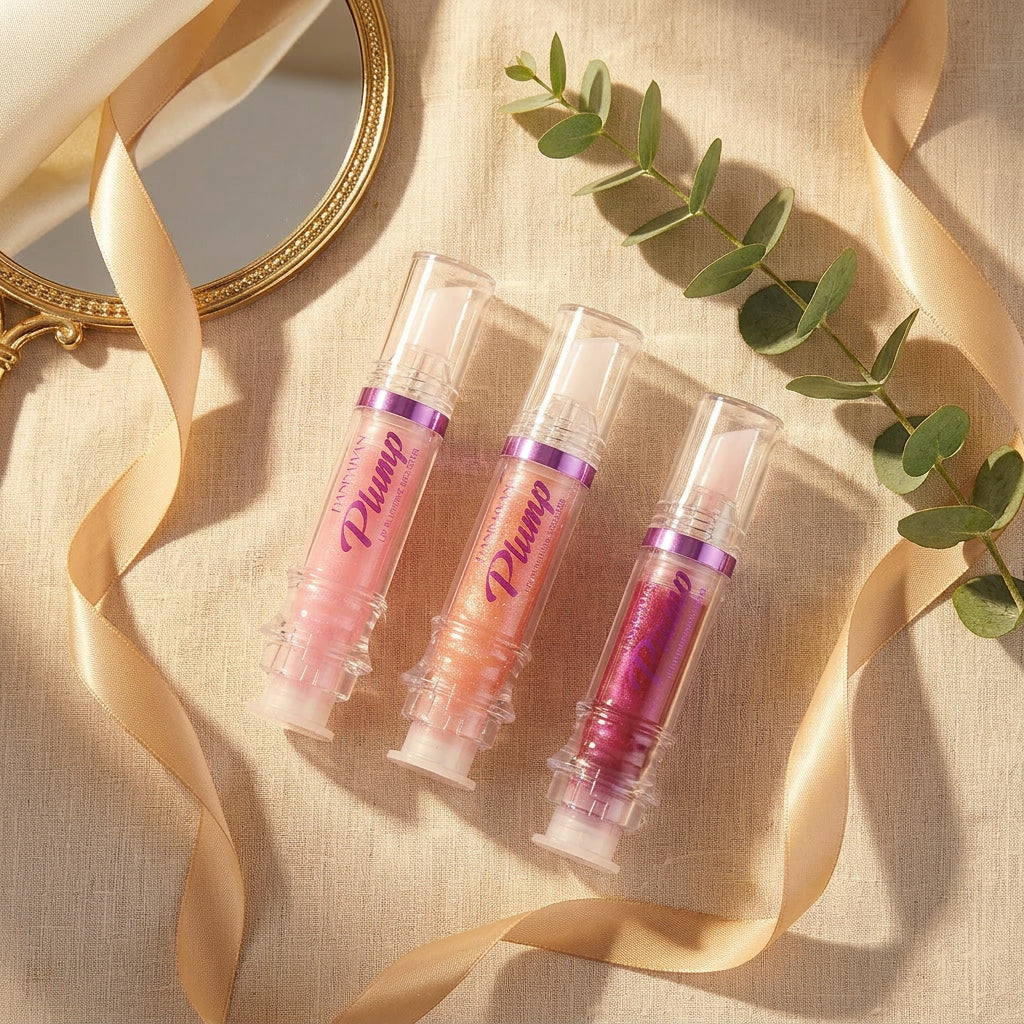 Lip plumper gloss flat lay