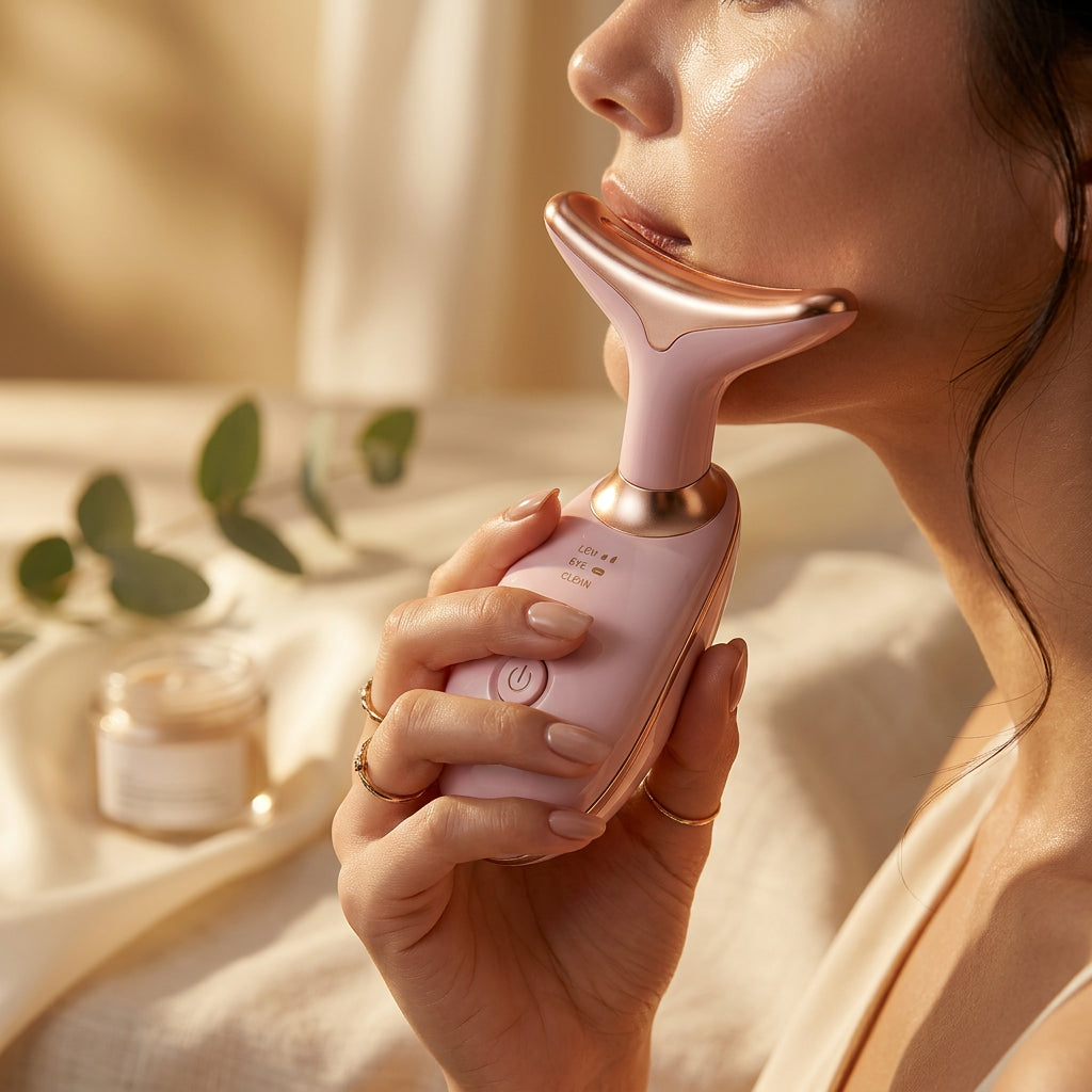 Beauty facial massager lifestyle view